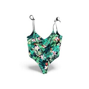 Plus Size Tropical One Piece Swimsuit Womens 2X Jungle Botanical Bathing Suit